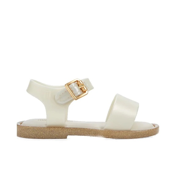 Girls’ Melissa Mini Mar III BB Sandals | Size 8 | White/Glitter - Picture 1 of 6
